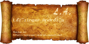 Lézinger András névjegykártya